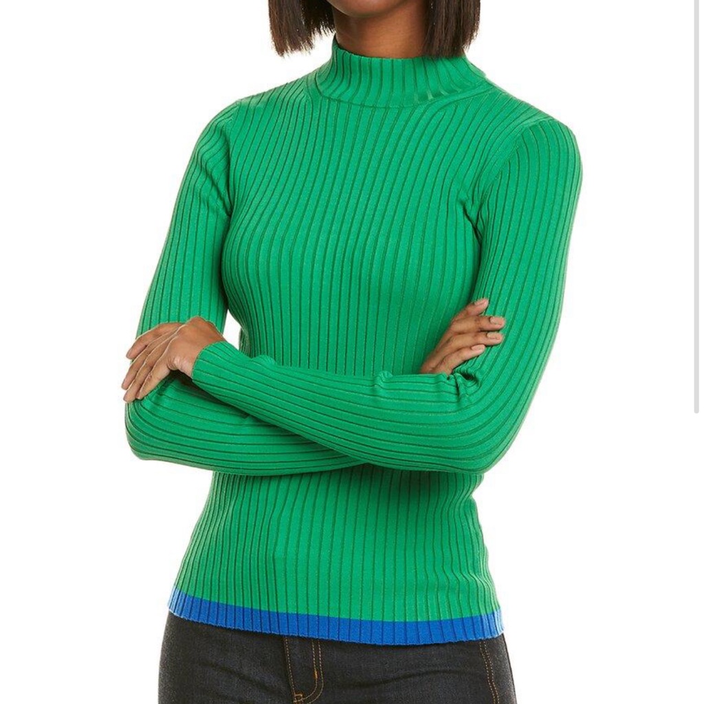 Tory Burch Green With Blue Line Sweater